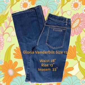 Cute! Vintage Retro Y2K Gloria Vanderbilt Blue Jeans for Murjani Size 12